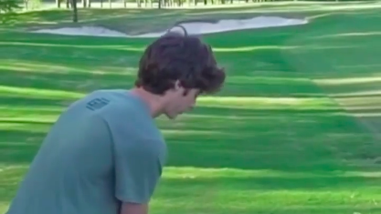 Young golfer hits INCREDIBLE 1-iron shot to short par-3 green!